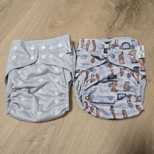 Cutie Caboose One Size Pocket Cloth Diaper Bundle Set Of 2